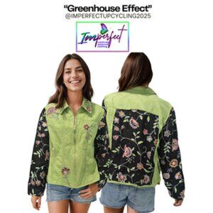 Upcycled lime green textured lightweight jacket